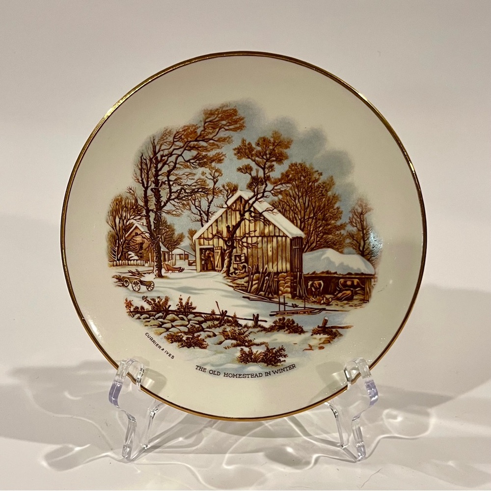 Rustic Winter Homestead Decorative Plate